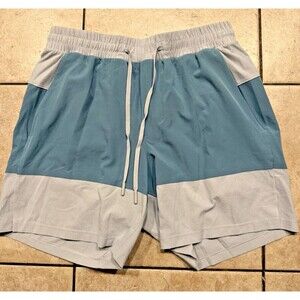 Lululemon Shorts Mens Small Blue Grey Swim Trunks Lane Lined 6" Board Short